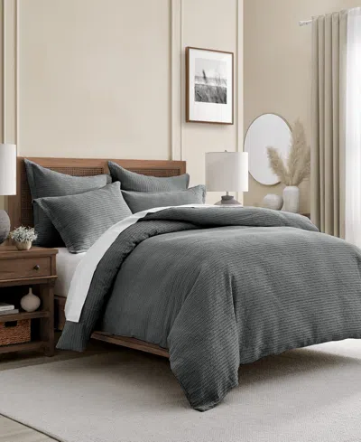 Levtex Cloud Waffle Textured 2-pc. Comforter Set, Twin/twin Xl In Charcoal