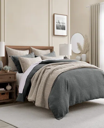 Levtex Cloud Waffle Textured 2-pc. Comforter Set, Twin/twin Xl In Charcoal
