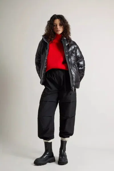 Woolrich Nylon Down Jacket In Black