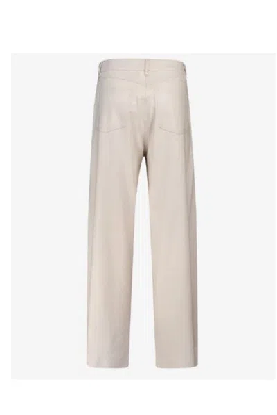 S Max Mara Wide Wool Trousers With Pockets And Loops In Beige