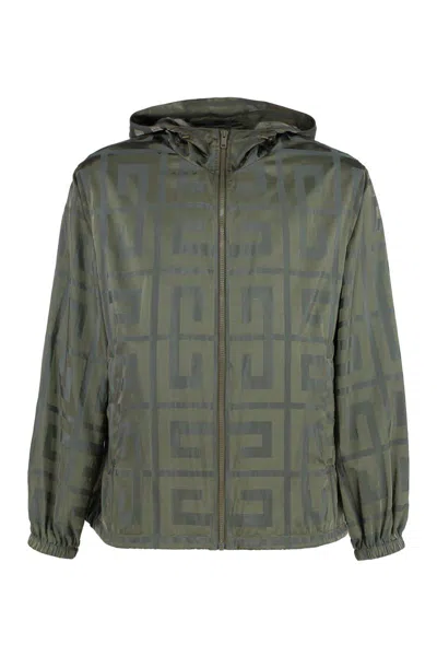 Givenchy Technical Fabric Hooded Jacket In Green