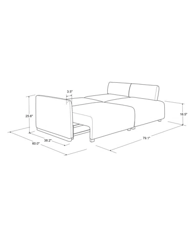 Serta 86" Polyester Tigard Convertible Sofa In Brown