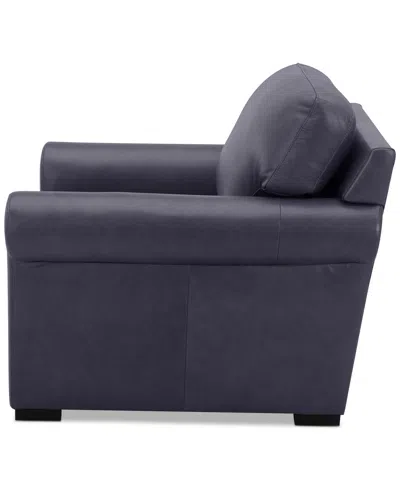 Macy's Radley 38" Leather Roll Arm Chair, Exclusively At  In Slate Grey