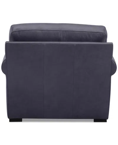 Macy's Radley 38" Leather Roll Arm Chair, Exclusively At  In Slate Grey