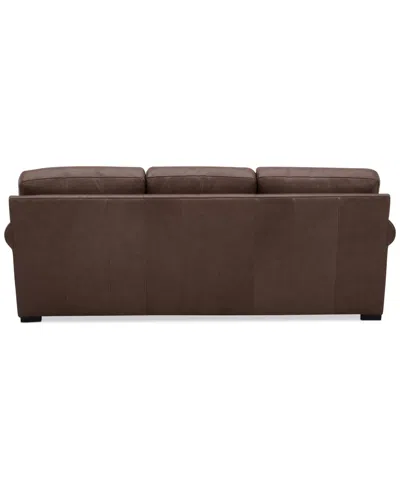 Macy's Radley 86" Leather Roll Arm Sofa, Exclusively At  In Chocolate
