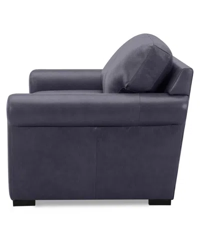 Macy's Radley 61" Leather Roll Arm Loveseat, Exclusively At  In Slate Grey