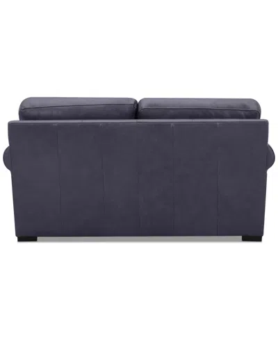 Macy's Radley 61" Leather Roll Arm Loveseat, Exclusively At  In Slate Grey