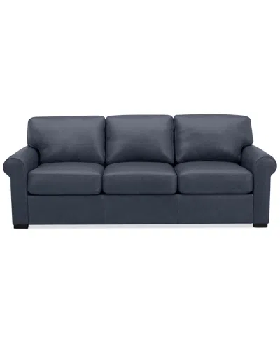 Macy's Radley 86" Leather Roll Arm Sofa, Exclusively At  In Navy