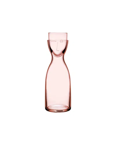 Nude Glass Mr. & Mrs. Large Bedside Water Set, Dusty Rose In Dusty Rose