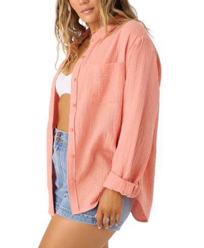 O'neill Juniors' Leni Relaxed Shirt In Orange