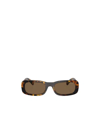 Miu Miu Womens Brown Mu 08zs Rectangle-frame Acetate Sunglasses In Multi