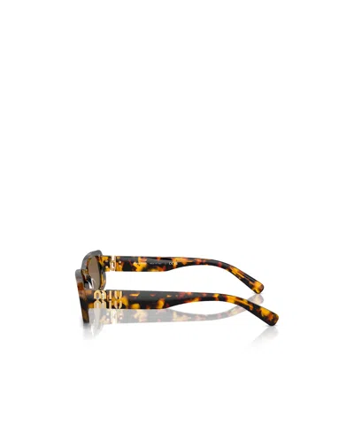 Miu Miu Womens Brown Mu 08zs Rectangle-frame Acetate Sunglasses In Multi