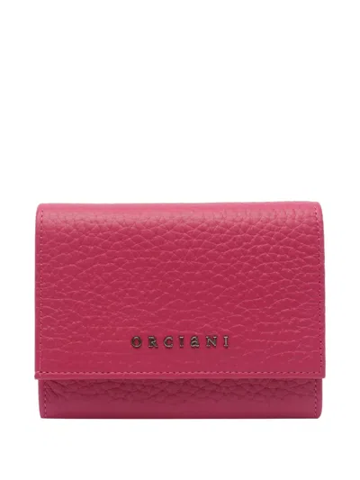 Orciani Textured Finish Wallet With Unique Texture In Pink