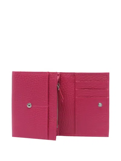 Orciani Textured Finish Wallet With Unique Texture In Pink