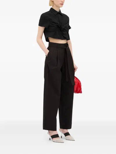 Msgm Cotton Shirt In Black