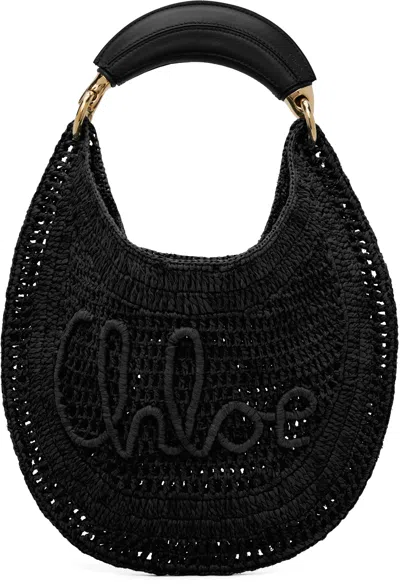 Chloé Chloe Women Black Raffia Banana Handbag