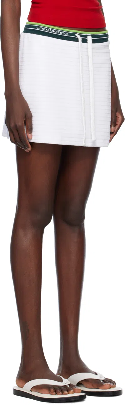 Casablanca Mini Skirt In White With Coulisse