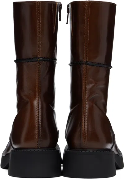 Miista 40mm Dahlia Zip Boots In Brown