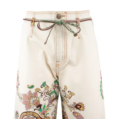 ETRO ETRO PAISLEY PRINT CULOTTE JEANS 