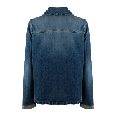 Fay 3 Denim Hooks With Suede Details In Blue