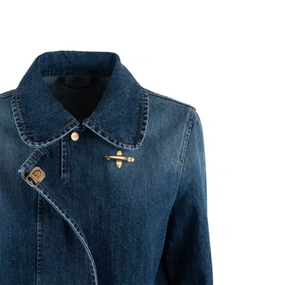 Fay 3 Denim Hooks With Suede Details In Blue
