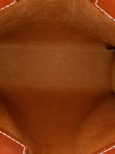 Pre-owned Celine 2021 Mini Triomphe Coated Canvas Vertical Cabas Satchel In White