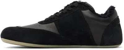 Mm6 Maison Margiela Black Leather And Suede Anatomic Sneakers