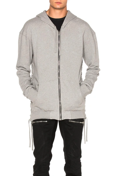 Shop Faith Connexion Oversize Lace Hoodie In Grey