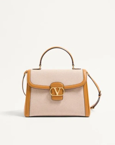 Valentino Garavani Large Canvas 9 To 5 Top-handle Bag In Nude