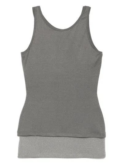 Goen J Dual-layer Sleeveless Top In Grey