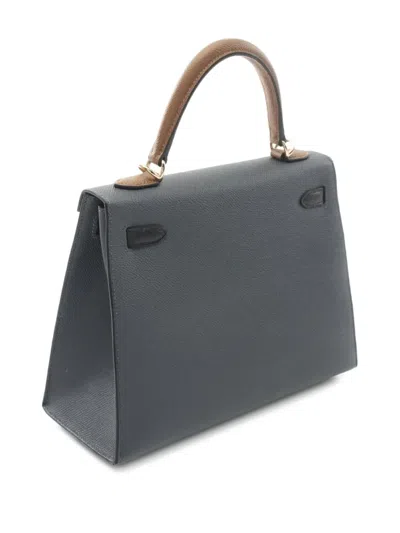 Pre-owned Hermes 2024 Kelly 25 Two-way Handbag In Grey