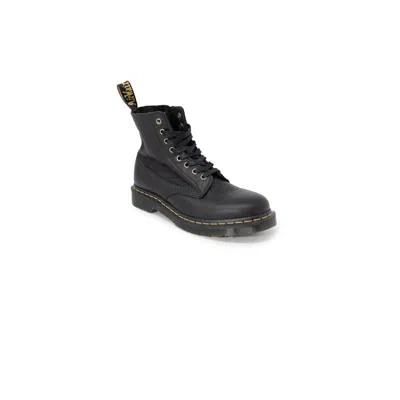Dr. Martens' Leather Ankle Boots Contrast Stitching In Black