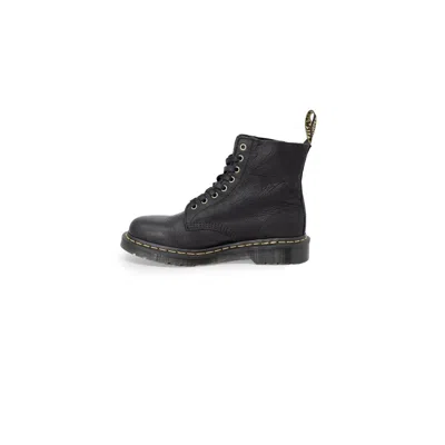 Dr. Martens' Leather Ankle Boots Contrast Stitching In Black