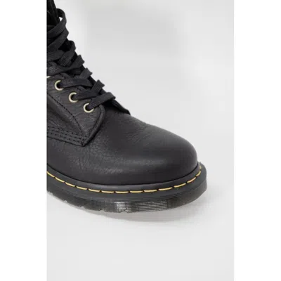 Dr. Martens' Leather Ankle Boots Contrast Stitching In Black