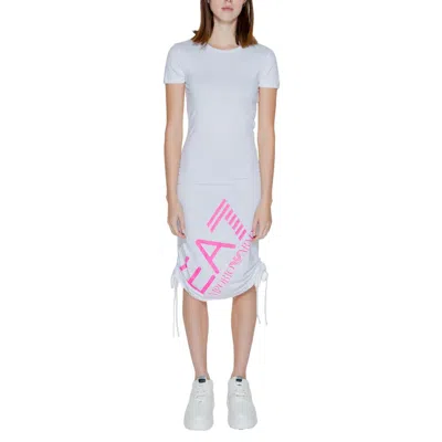 Ea7 Emporio Armani White Cotton Women's Dress In White