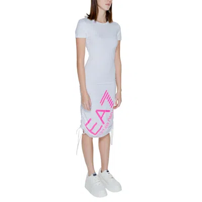 Ea7 Emporio Armani White Cotton Women's Dress In White