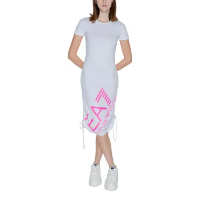 Ea7 Emporio Armani White Cotton Women's Dress In White
