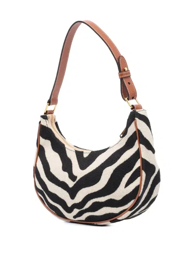 Pre-owned Celine 2021 Canvas Ava Zebra Print Shoulder Bag In White