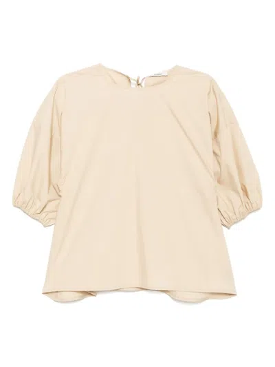 Goen J Balloon-sleeve Top In Neutrals