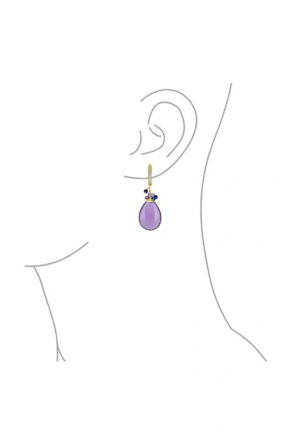 Bling Jewelry Beaded Teardrop Earrings In Lavender