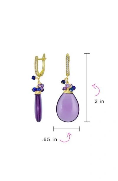 Bling Jewelry Beaded Teardrop Earrings In Lavender