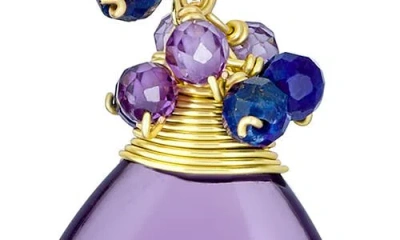 Bling Jewelry Beaded Teardrop Earrings In Lavender