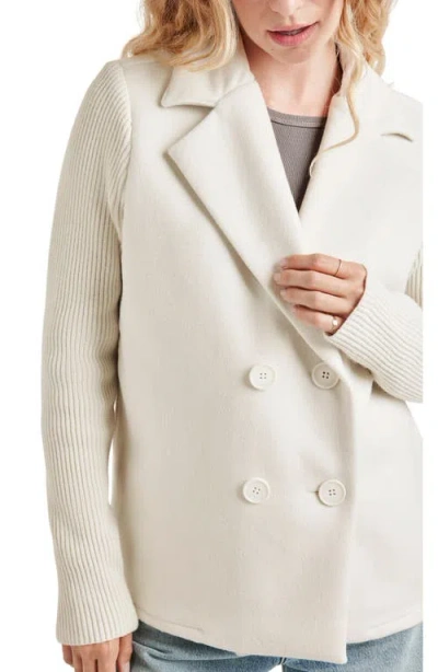 Splendid Singrid Double Breasted Wool Blend Jacket In Pale Oak
