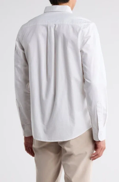 14th & Union Solid White Cotton Button-down Shirt In White