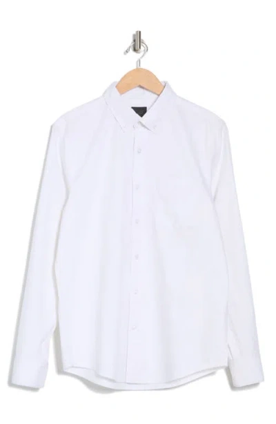 14th & Union Solid White Cotton Button-down Shirt In White