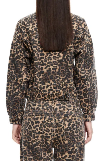 Lioness Carmela Leopard Print Denim Jacket In Leopard