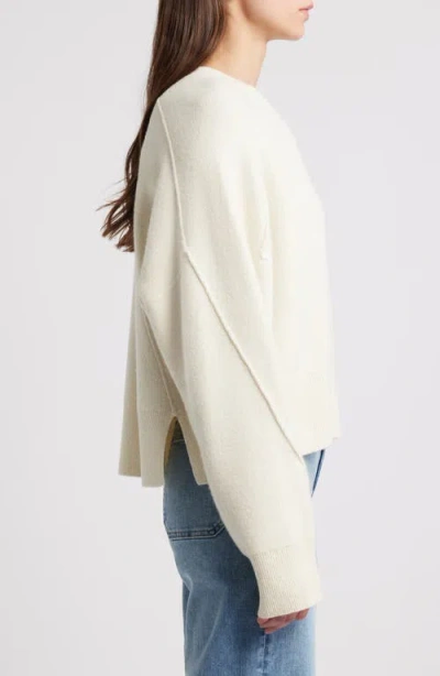 Rag & Bone Bridget Crewneck Wool Blend Sweater In Ivory