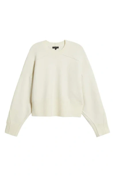 Rag & Bone Bridget Crewneck Wool Blend Sweater In Ivory