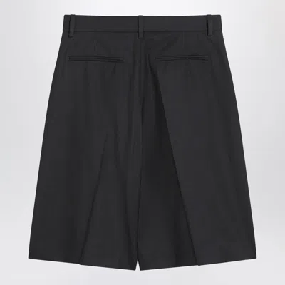 6397 Bermuda 3 Pleat Asphalt Grey In Wool