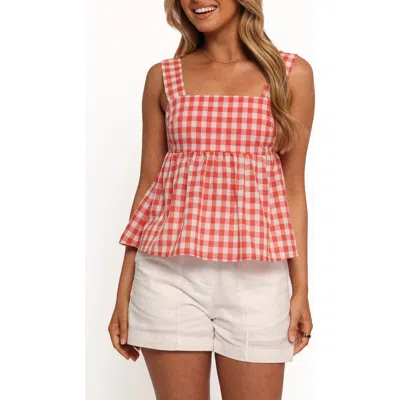 Petal And Pup Petal & Pup Chatham Gingham Babydoll Tank In Red